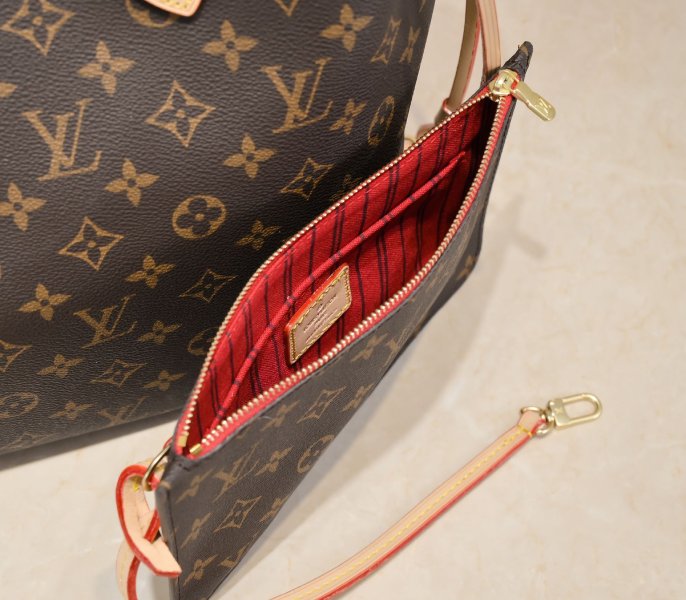 Louis Vuitton Monogram Canvas Neverfull MM Tote In Red
