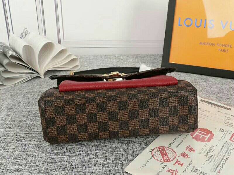 Louis Vuitton Damier Ebene Canvas Vavin PM Bag In Bordeaux Red