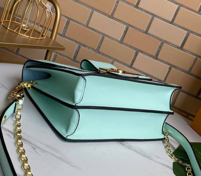 Louis Vuitton Dauphine Lugano MM Bag In Bleu Azur Blue