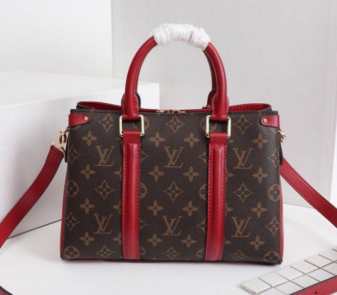 Louis Vuitton Monogram Canvas Soufflot BB Bag In Cerise Red