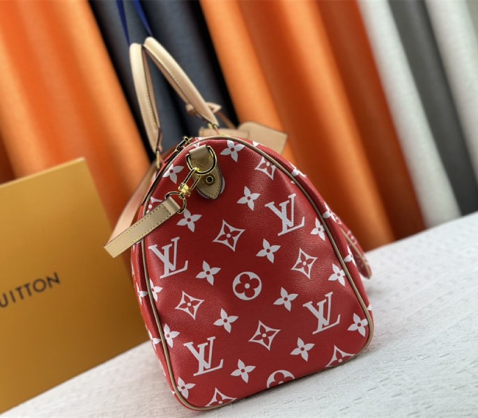 Louis Vuitton Speedy P9 Bandouliere 50 Bag In Red