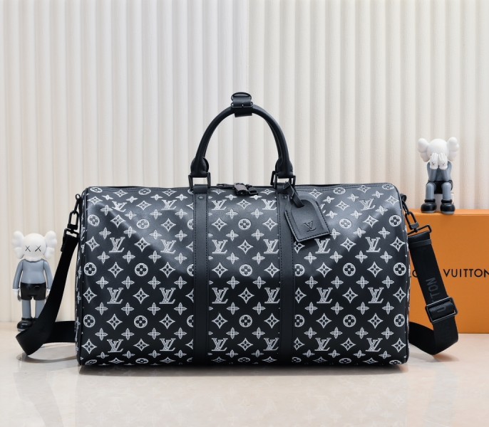 Monogram Shadow Keepall Bandouliere 50 In Black