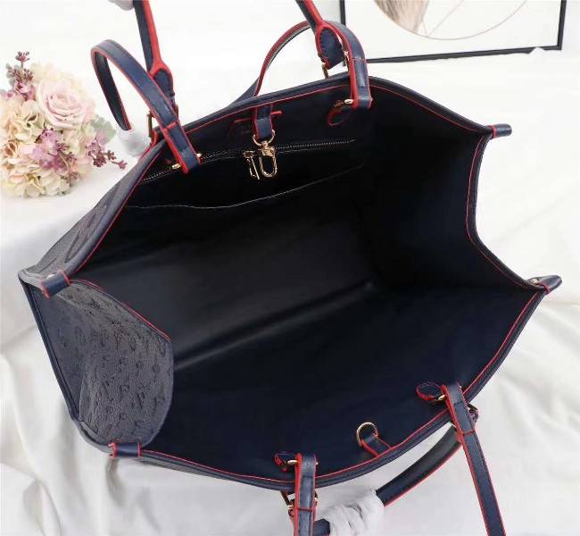 Louis Vuitton Monogram Empreinte Giant Onthego GM Tote In Navy Blue