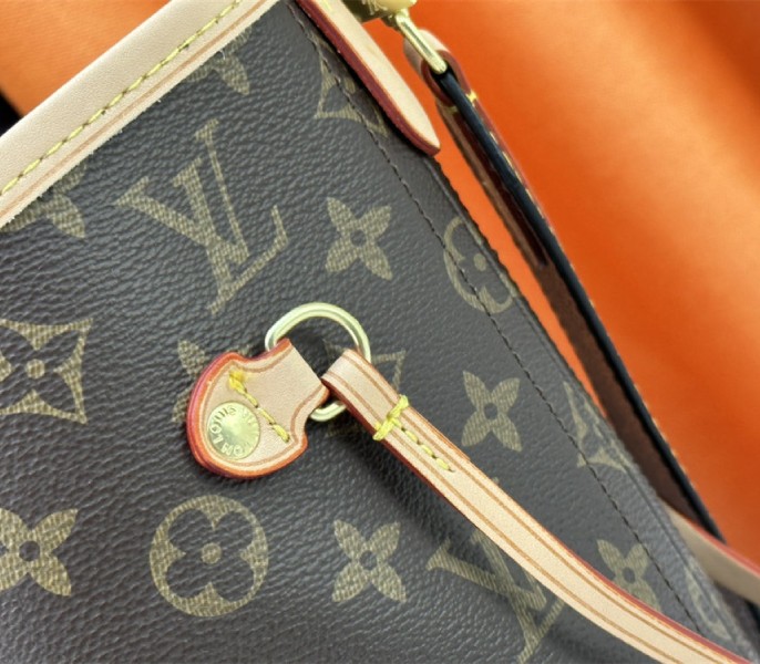 Louis Vuitton Neverfull Bandouliere Inside Out MM Tote In Monogram Canvas And Jaune Safran Textile