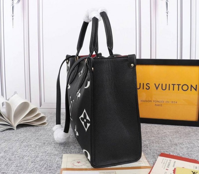 Louis Vuitton Monogram Empreinte OnTheGo MM Tote In Black
