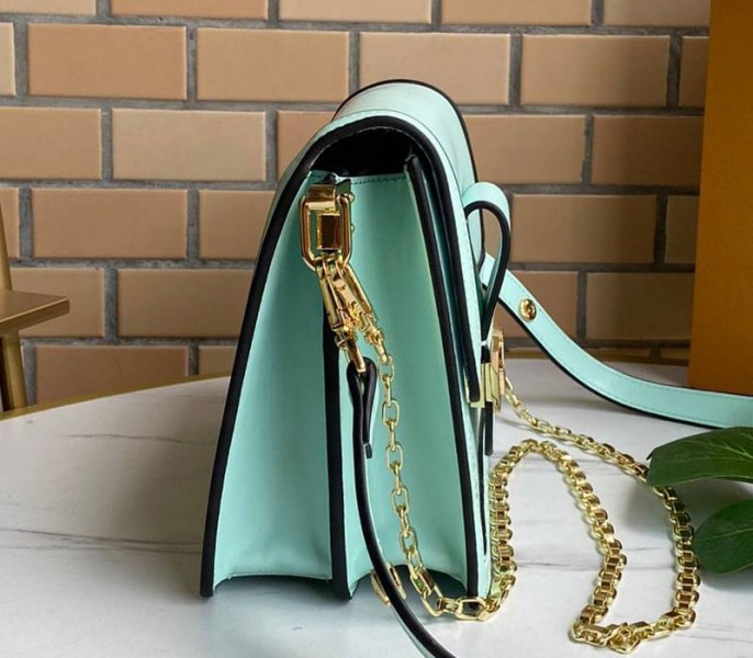 Louis Vuitton Dauphine Lugano MM Bag In Bleu Azur Blue