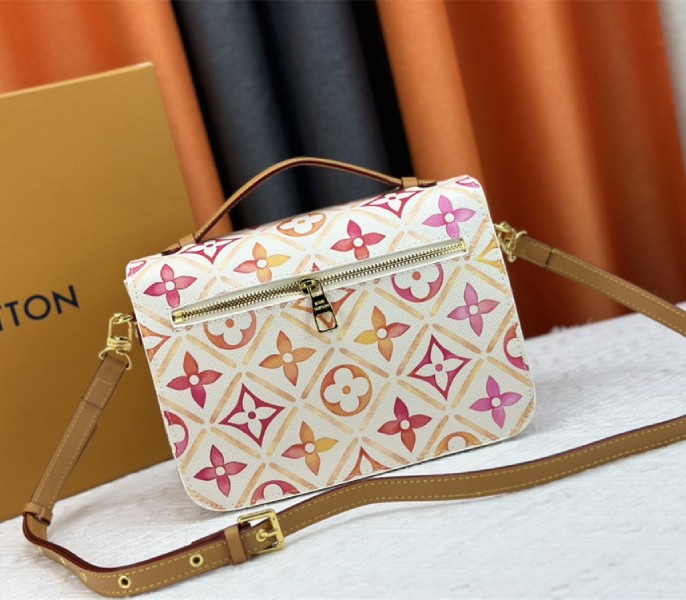 Louis Vuitton LV By The Pool Monogram Tiles Canvas Metis Handbag In Coral