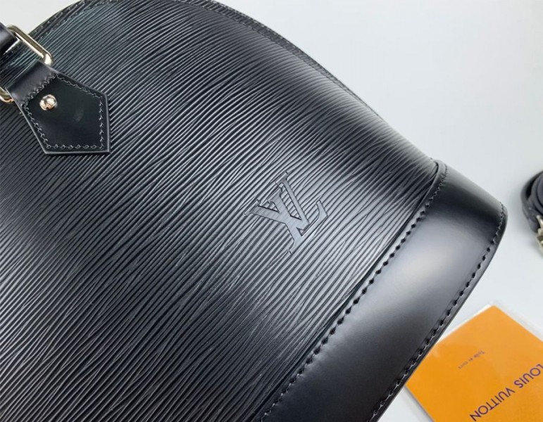 Louis Vuitton Epi Leather Alma PM Jacquard Strap Handbag In Black
