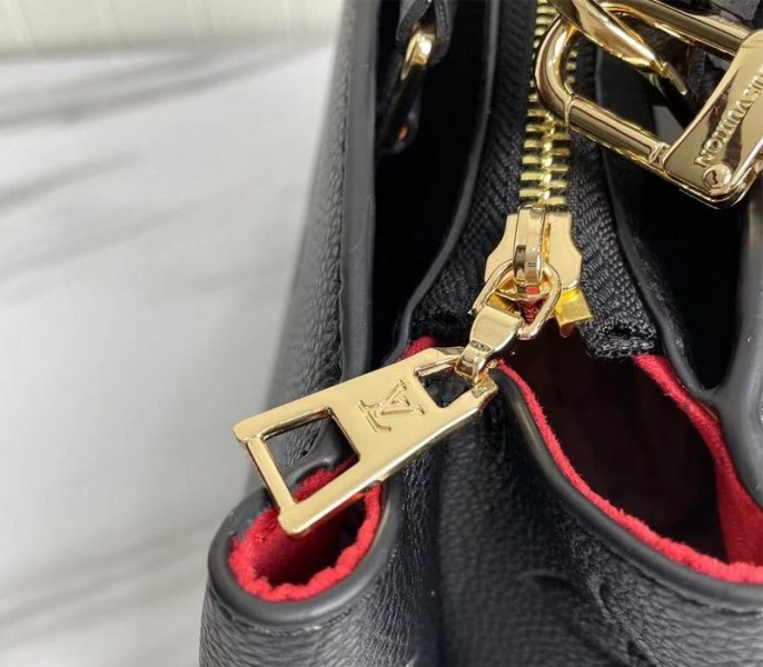 Louis Vuitton Monogram Empreinte Leather Petit Palais Handbag In Black