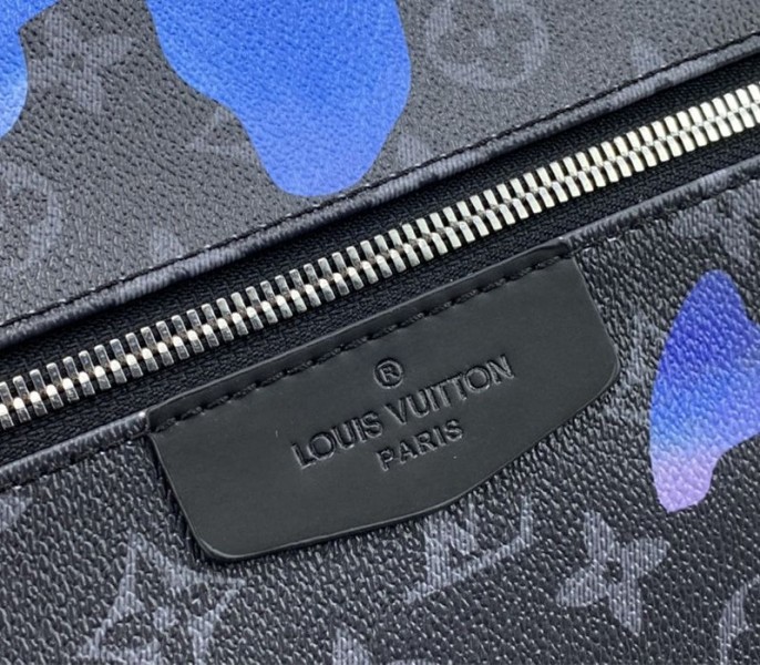 Louis Vuitton Monogram Eclipse Discovery Backpack In Blue Sunrise