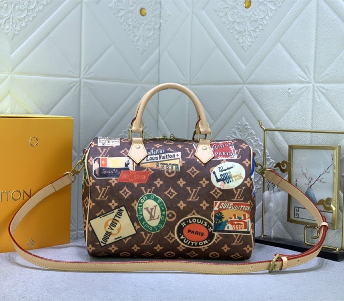 Louis Vuitton Flight Mode Monogram Canvas Speedy Bandouliere 30 Handbag