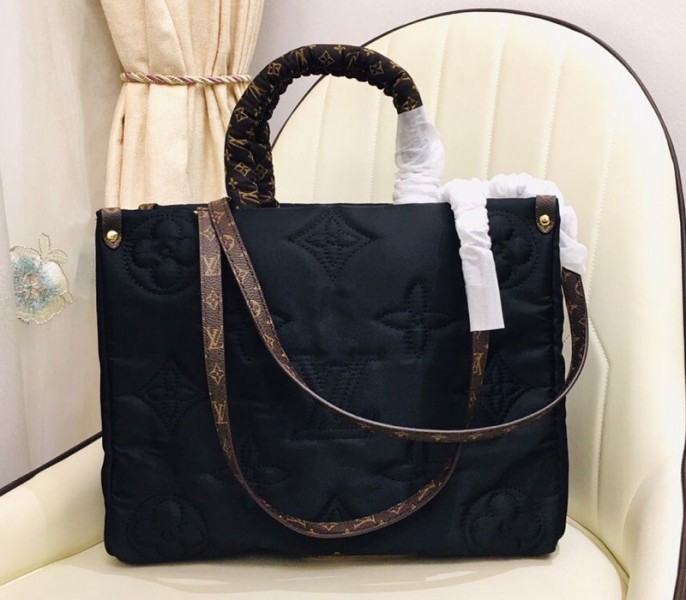 Louis Vuitton Econyl Regenerated Nylon Onthego GM Tote In Black
