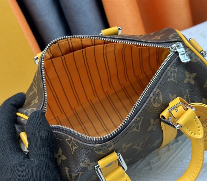 Louis Vuitton Monogram Macassar Canvas Keepall Bandouliere 25 In Safran Yellow