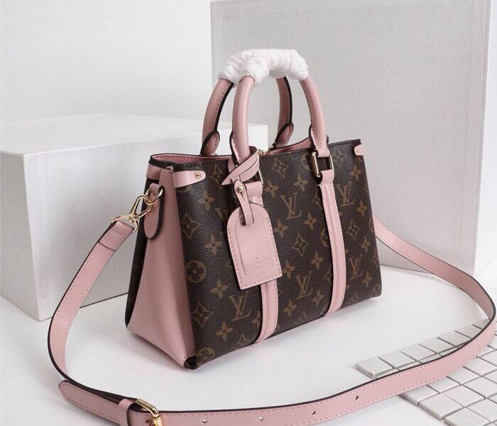 Louis Vuitton Monogram Canvas Soufflot BB Bag In Peach
