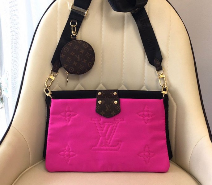Louis Vuitton Econyl Regenerated Nylon Maxi Multi Pochette Accessoires In Black And Fuchsia