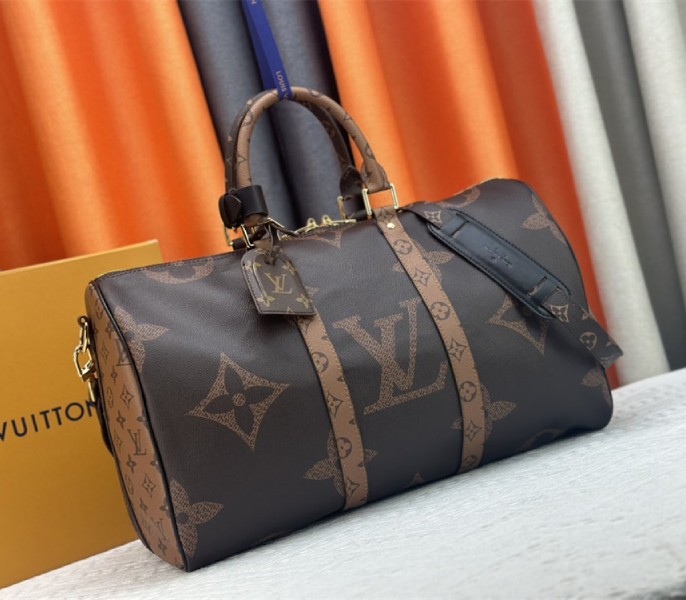 Louis Vuitton Monogram Giant And Monogram Reverse Canvas Keepall Bandouliere 45