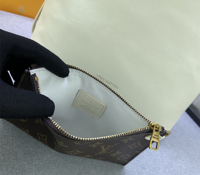 Louis Vuitton Low Key MM Hobo In Quartz White