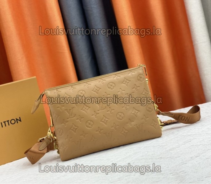 Louis Vuitton Coussin PM Bag In Camel With Jacquard Strap