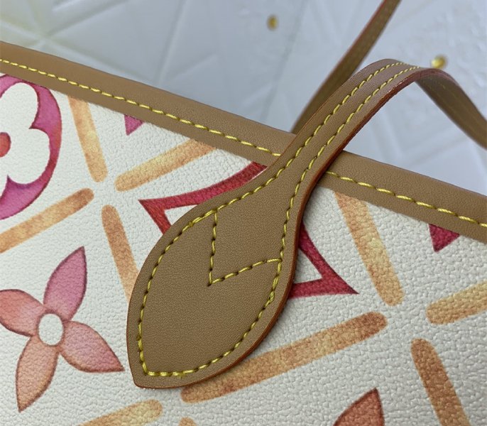 Louis Vuitton LV By The Pool Monogram Tiles Canvas Neverfull MM Tote In Coral