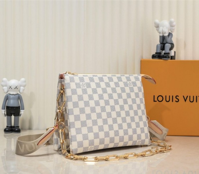 Louis Vuitton Damier Azur Coussin PM Bag With Jacquard Strap