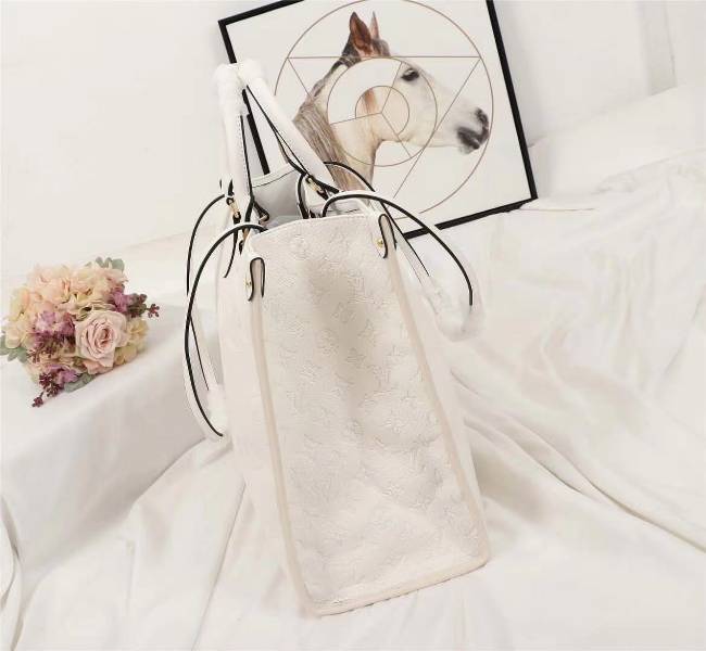 Louis Vuitton Monogram Empreinte Giant Onthego GM Tote In Cream