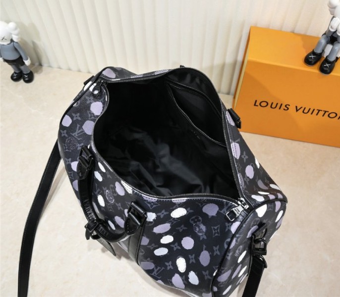 Louis Vuitton X YK Monogram Eclipse Keepall 45 Bandouliere Travel Bag