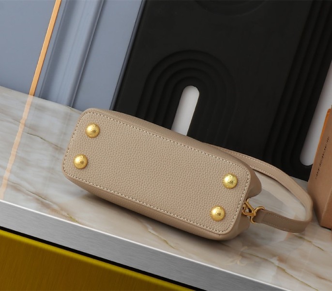 Louis Vuitton Capucines Mini Capucines Handbag In Galet Gray