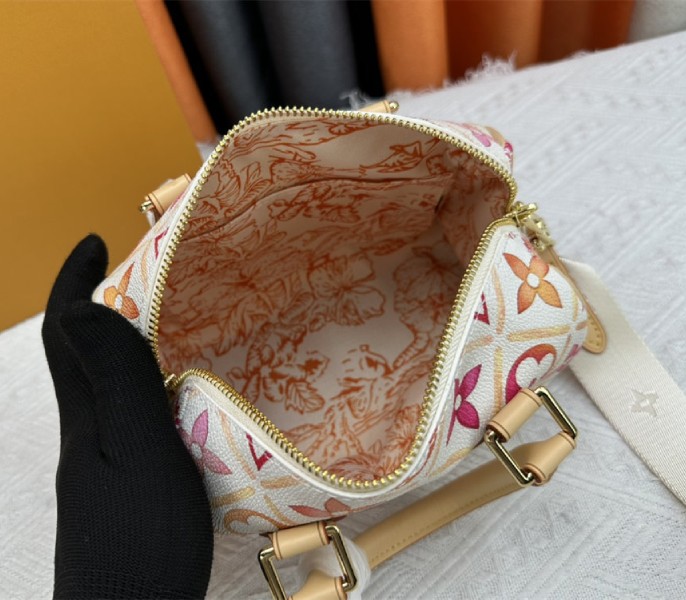 Louis Vuitton LV By The Pool Monogram Tiles Canvas Speedy Bandouliere 20 Bag In Coral