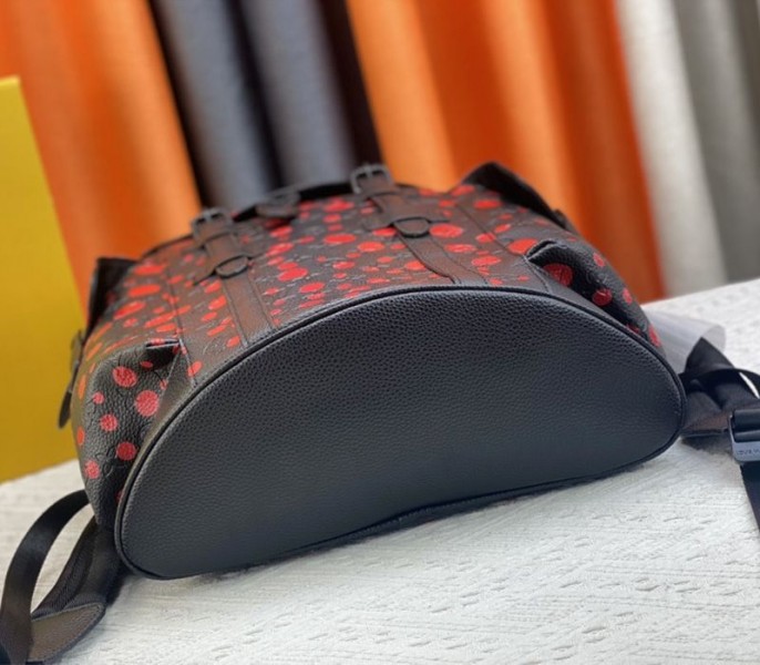 Louis Vuitton X YK Christopher Backpack In Red Infinity Dots