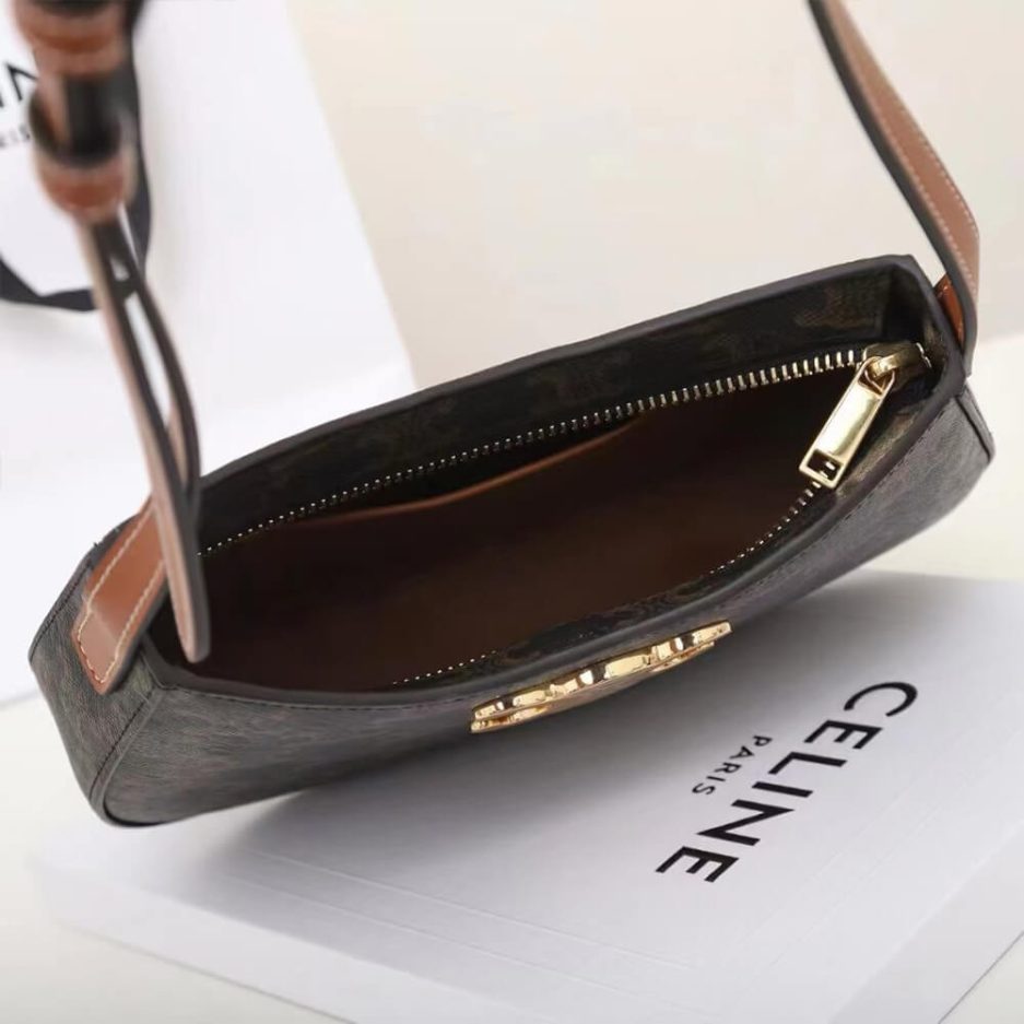 CELINE MEDIUM TILLY BAG in Triomphe canvas and calfskin