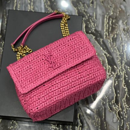 SAINT LAURENT NIKI CHAIN MEDIUM IN RAFFIA(HIGH-END GRADE)