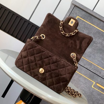 CHANEL SUEDE MINI FLAP BAG(HIGH-END GRADE)
