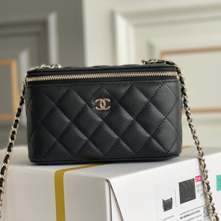 Chanel long box cosmetic bag