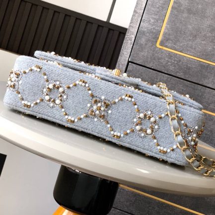 CHANEL Pearl Classic Double Flap Handbag(HIGH-END GRADE)