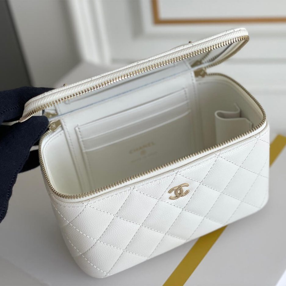 Chanel long box cosmetic bag