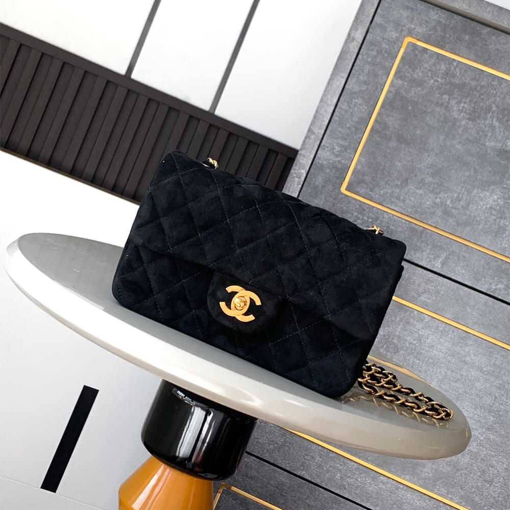 CHANEL SUEDE MINI FLAP BAG(HIGH-END GRADE)