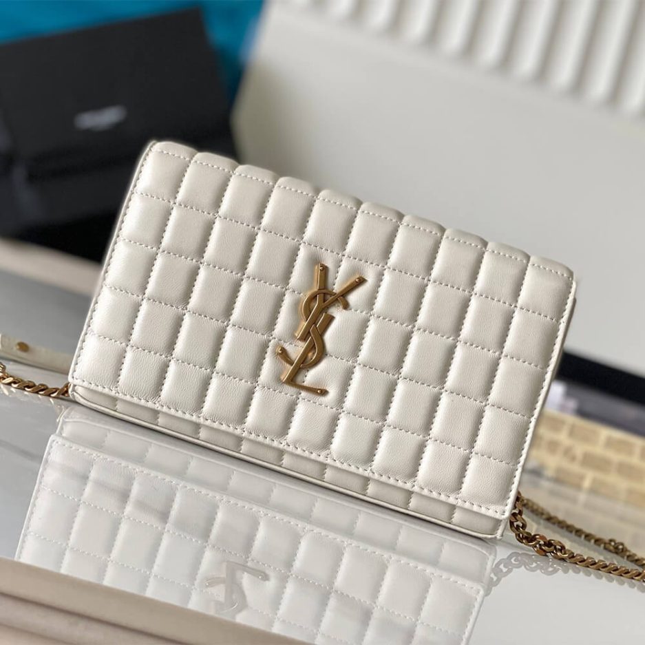 YSL LAMBSKIN CASSANDRE CHAIN WALLET