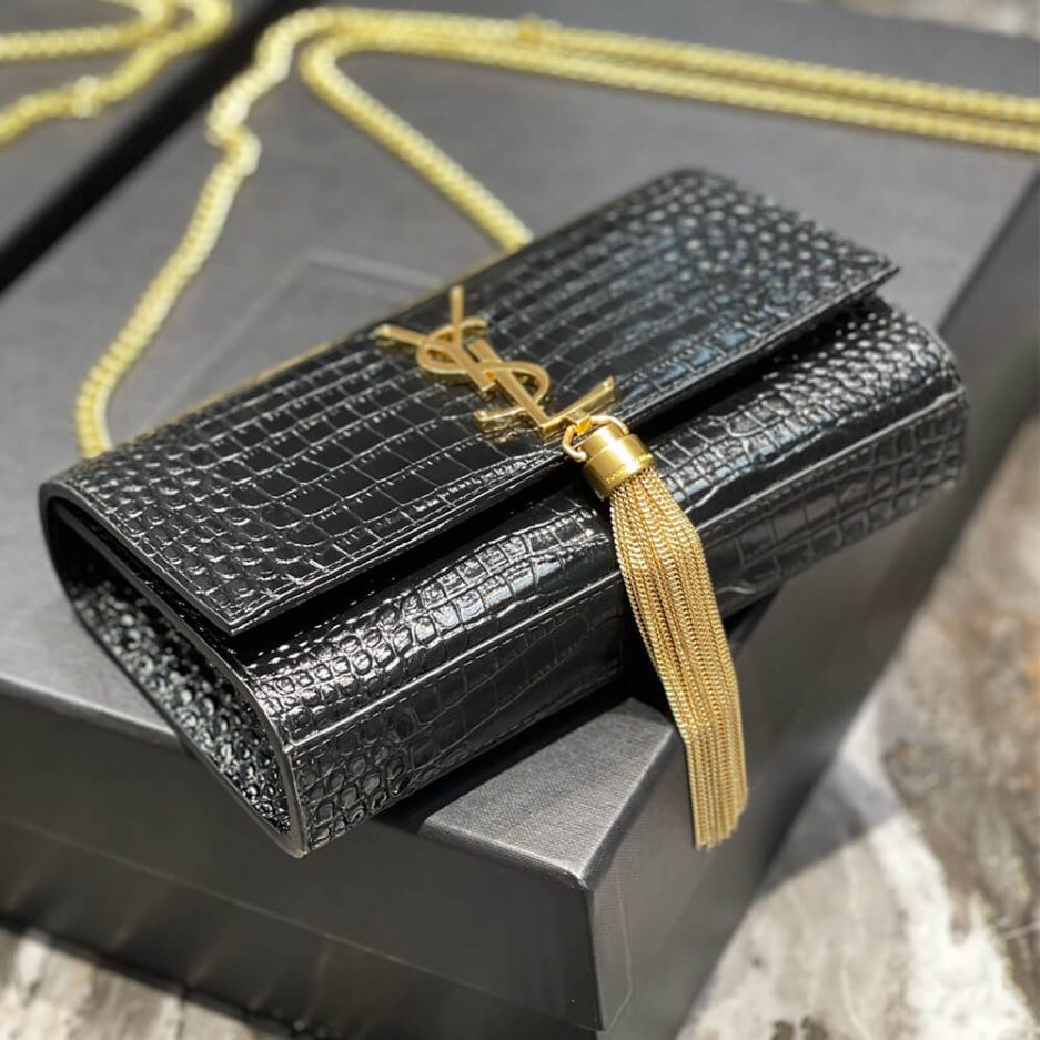 YSL KATE EMBOSSED SHOULDER BAG