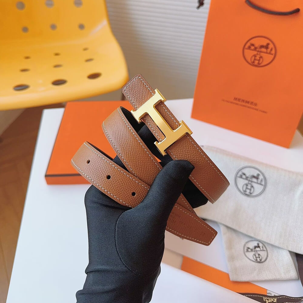 Mini Constance belt buckle & Reversible leather strap 24 mm