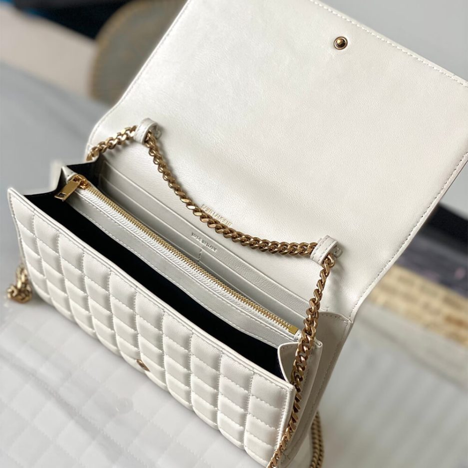 YSL LAMBSKIN CASSANDRE CHAIN WALLET