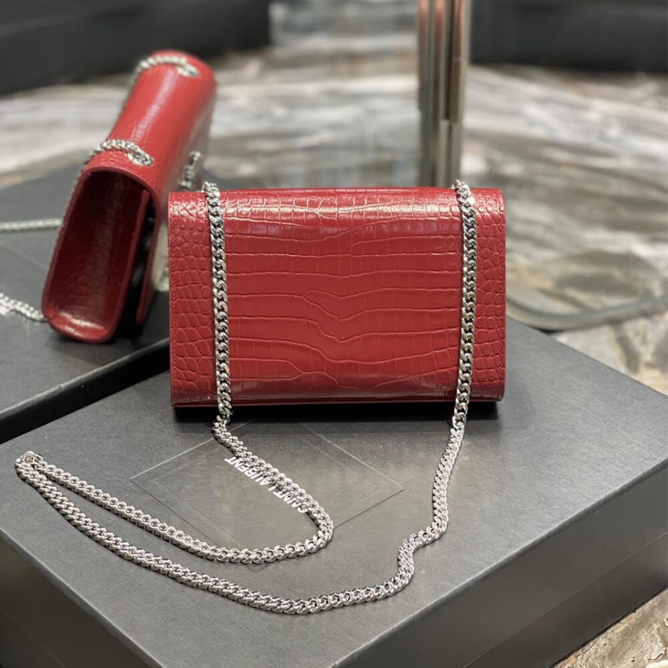 YSL KATE EMBOSSED SHOULDER BAG