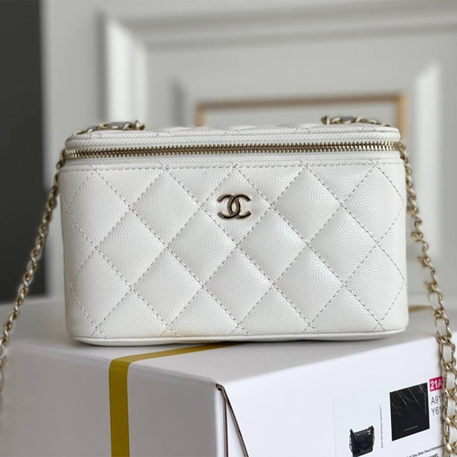 Chanel long box cosmetic bag