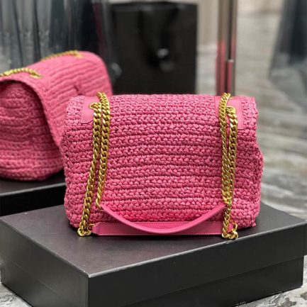 SAINT LAURENT NIKI CHAIN MEDIUM IN RAFFIA(HIGH-END GRADE)