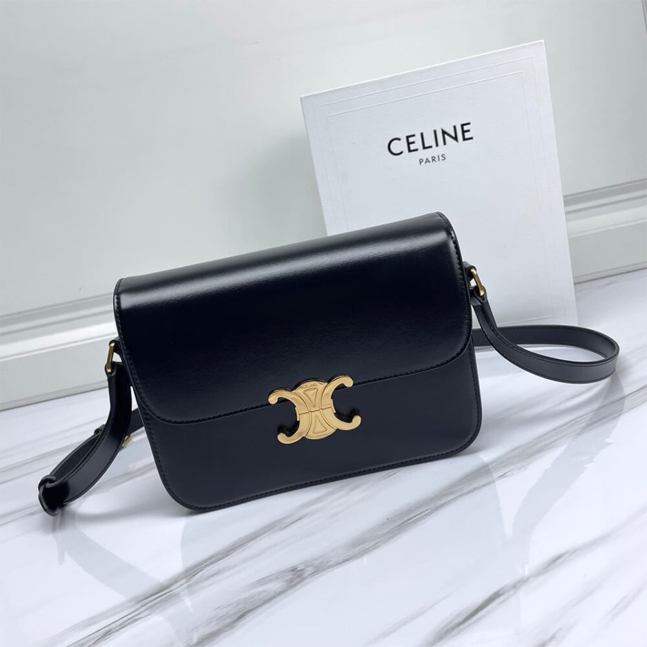 CELINE CLASSIQUE TRIOMPHE BAG IN SHINY CALFSKIN(high-end grade)