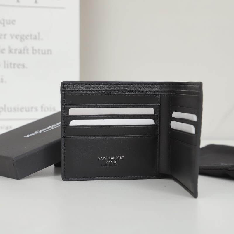 YSL tiny cassandre wallet in crocodile embossed matte leather