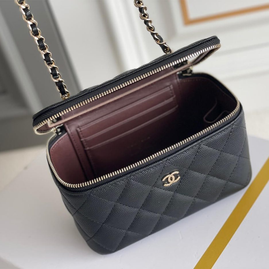 Chanel long box cosmetic bag