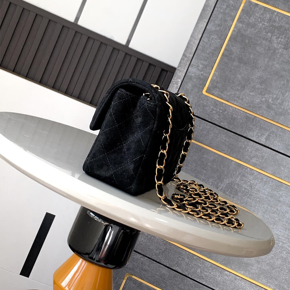 CHANEL SUEDE MINI FLAP BAG(HIGH-END GRADE)