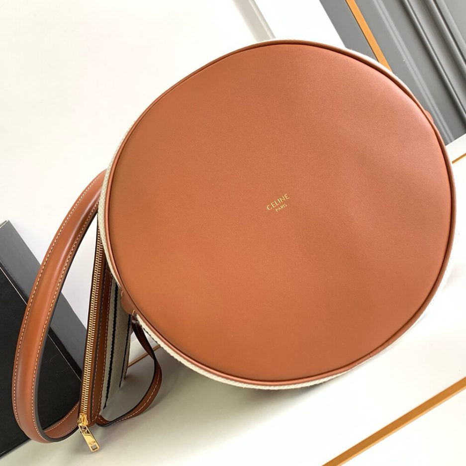 Celine BUCKET 16 BAG IN STRIPED TEXTILE WITH CELINE JACQUARD(high-end grade)