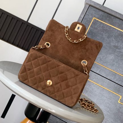 CHANEL SUEDE MINI FLAP BAG(HIGH-END GRADE)
