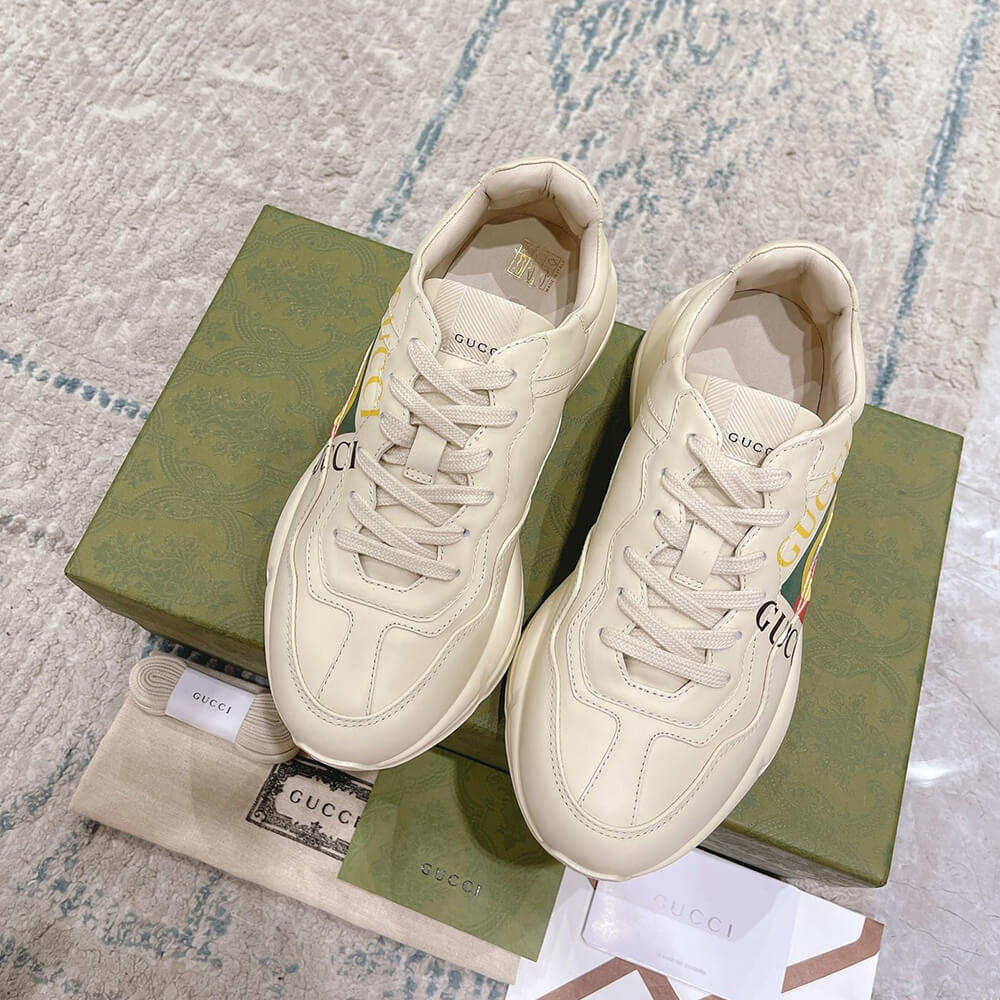 Rhyton Gucci logo leather sneaker